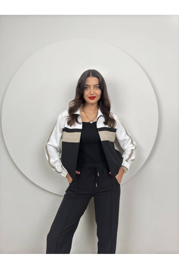 Banded Tracksuit Set - Black
