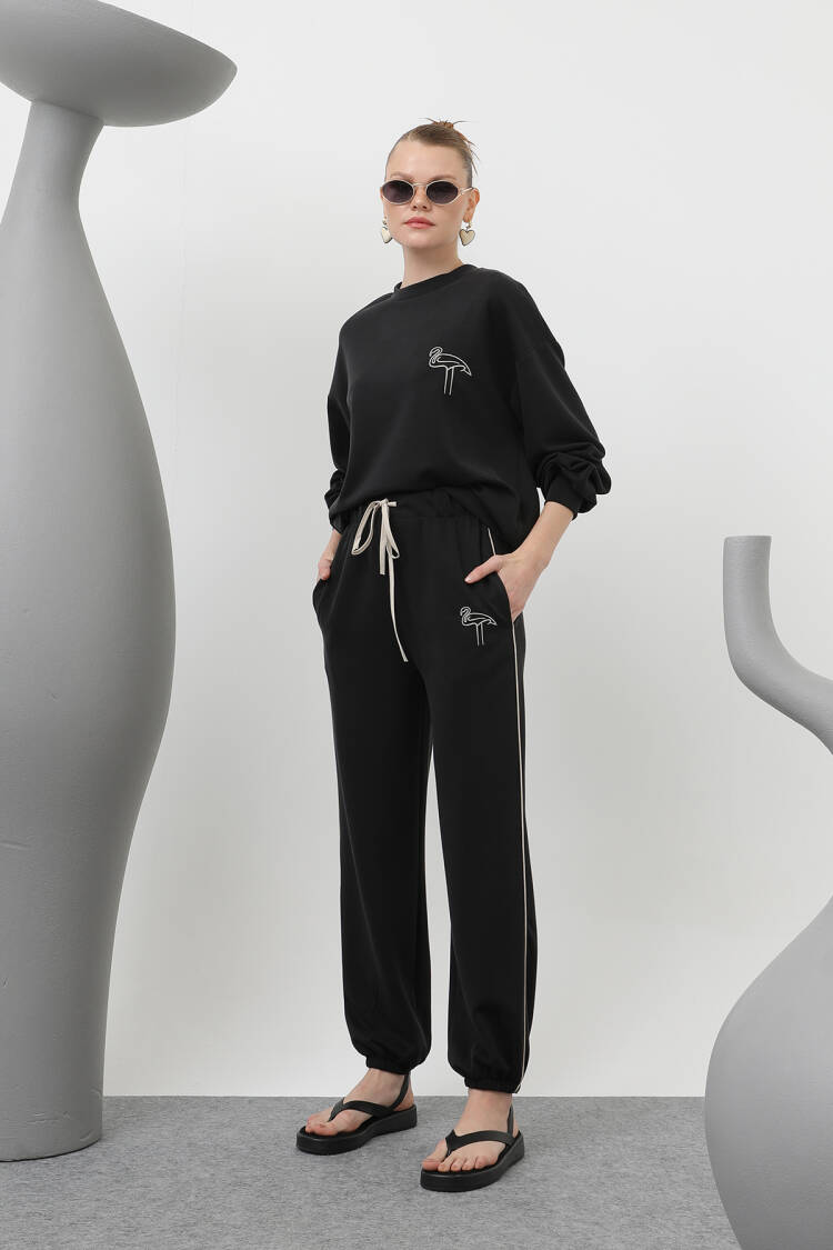 Swan Embroidered Tracksuit Set - SOUL - Globality Store - Women Clothes Wholesale Turkey