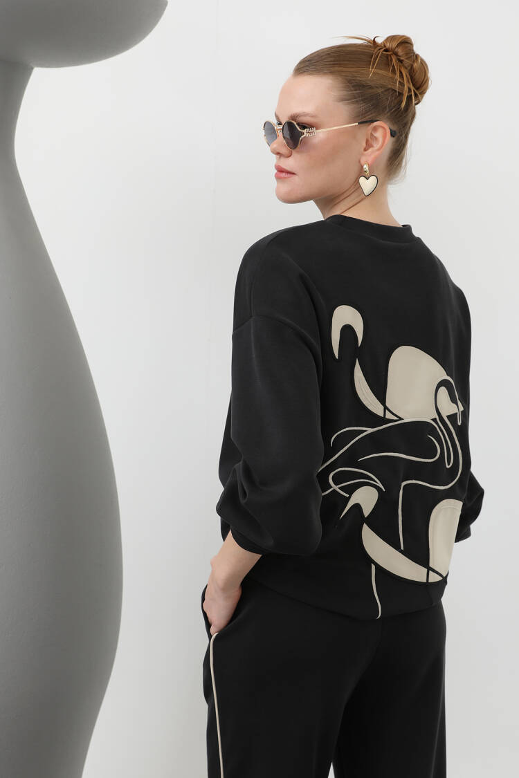 Swan Embroidered Tracksuit Set