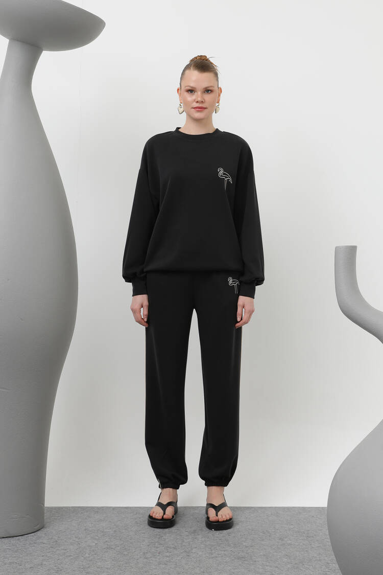 Swan Embroidered Tracksuit Set