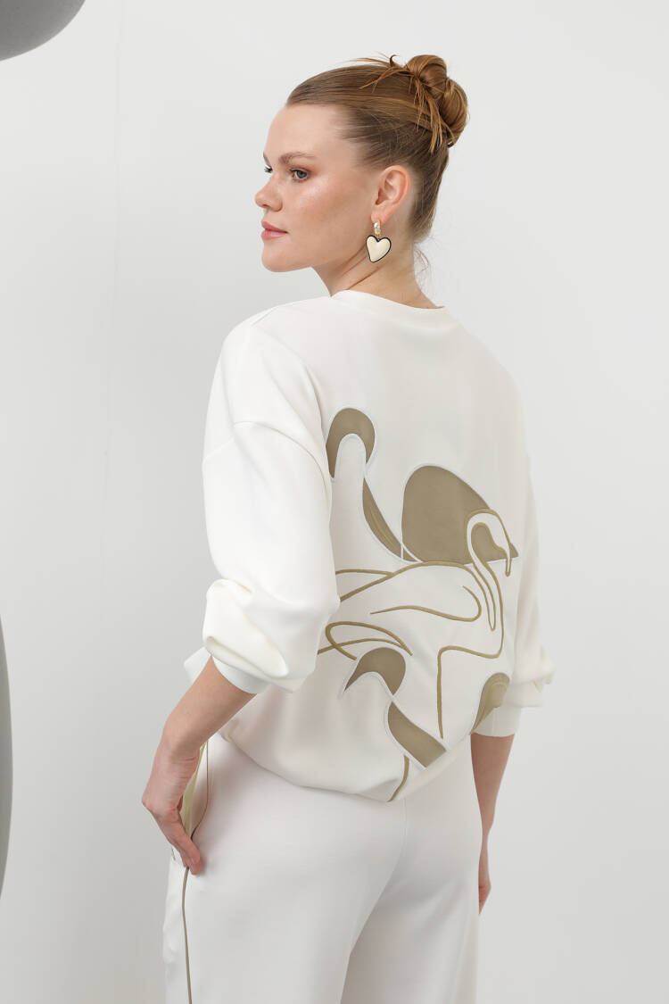 Swan Embroidered Tracksuit Set
