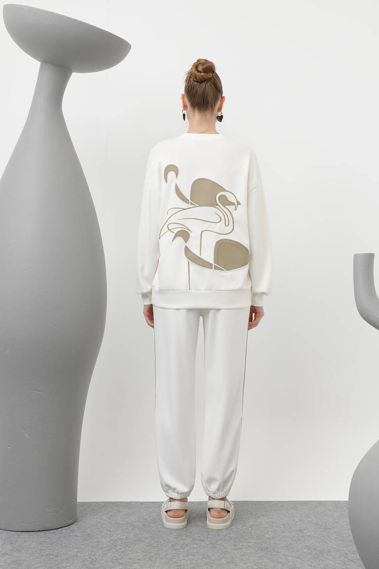 Swan Embroidered Tracksuit Set