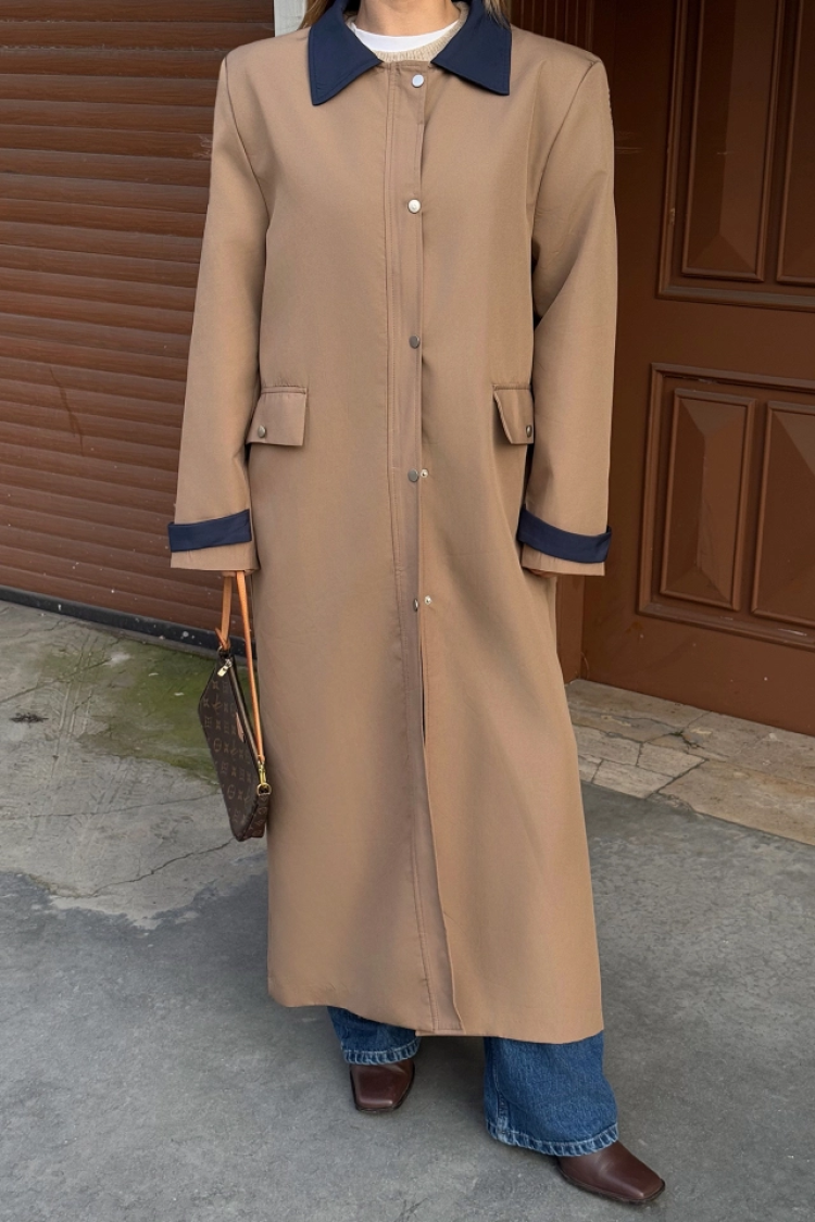 Button Detail Trench Coat