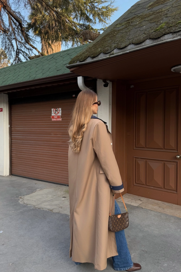 Button Detail Trench Coat