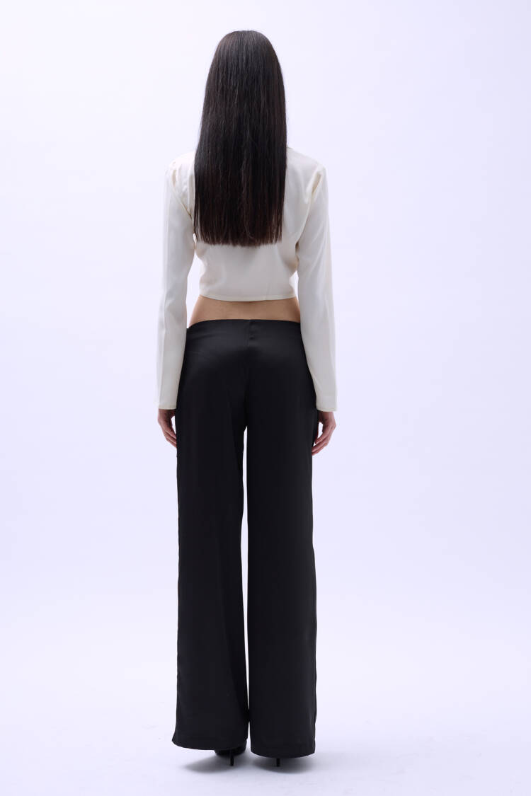 Front Tie Satin Trousers