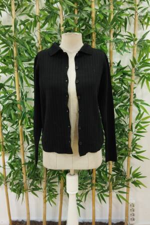 Women's Long Sleeve Collar Front Buttoned Short Jacket - Black - Janes - Globality Store - Women Clothes Wholesale Turkey