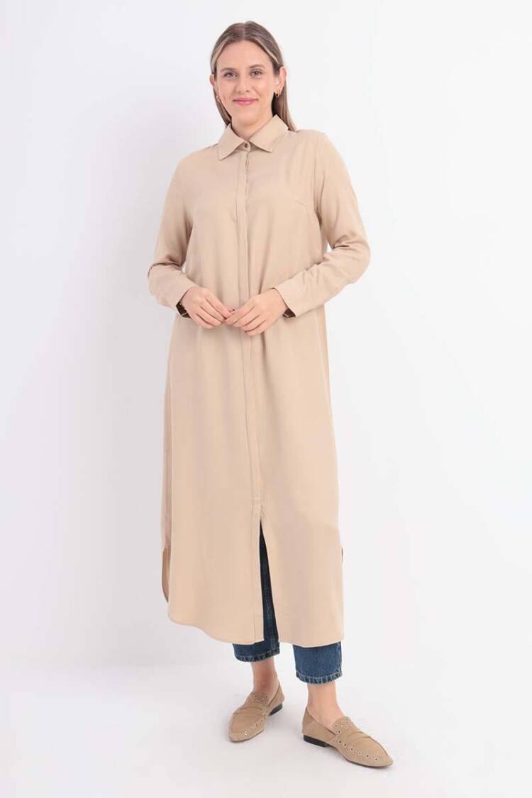 Hidden Padded Shirt Tunic - Allday - Globality Store - Women Clothes Wholesale Turkey