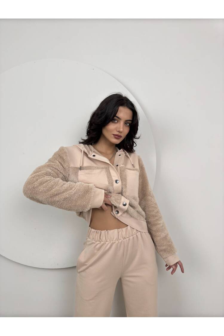 Plush Detailed Tracksuit Set - Miss Janell - Globality Store - Women Clothes Wholesale Turkey