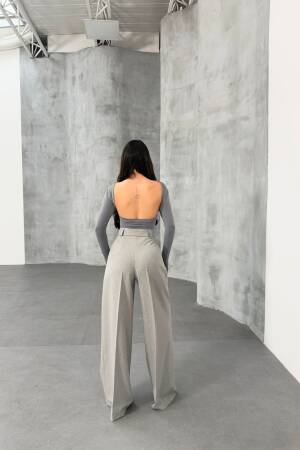 Sante Striped Waist Belt Palazzo Pants - Ouz Fashion - Globality Store - Women Clothes Wholesale Turkey