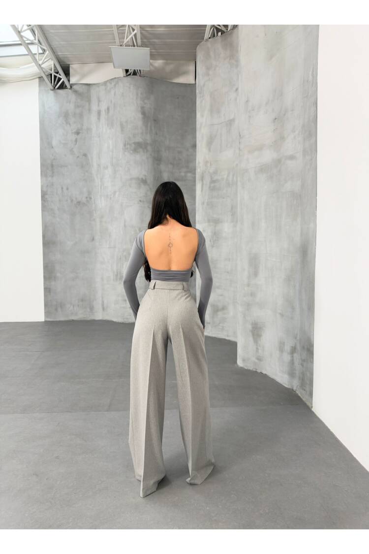 Sante Striped Waist Belt Palazzo Pants