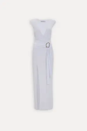 Basic Long Dress - White - EYYO ATELIER - Globality Store - Women Clothes Wholesale Turkey