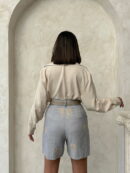 Embroidered Linen Shorts -