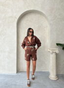 Embroidered Linen Shorts - Topshow - Globality Store - Women Clothes Wholesale Turkey