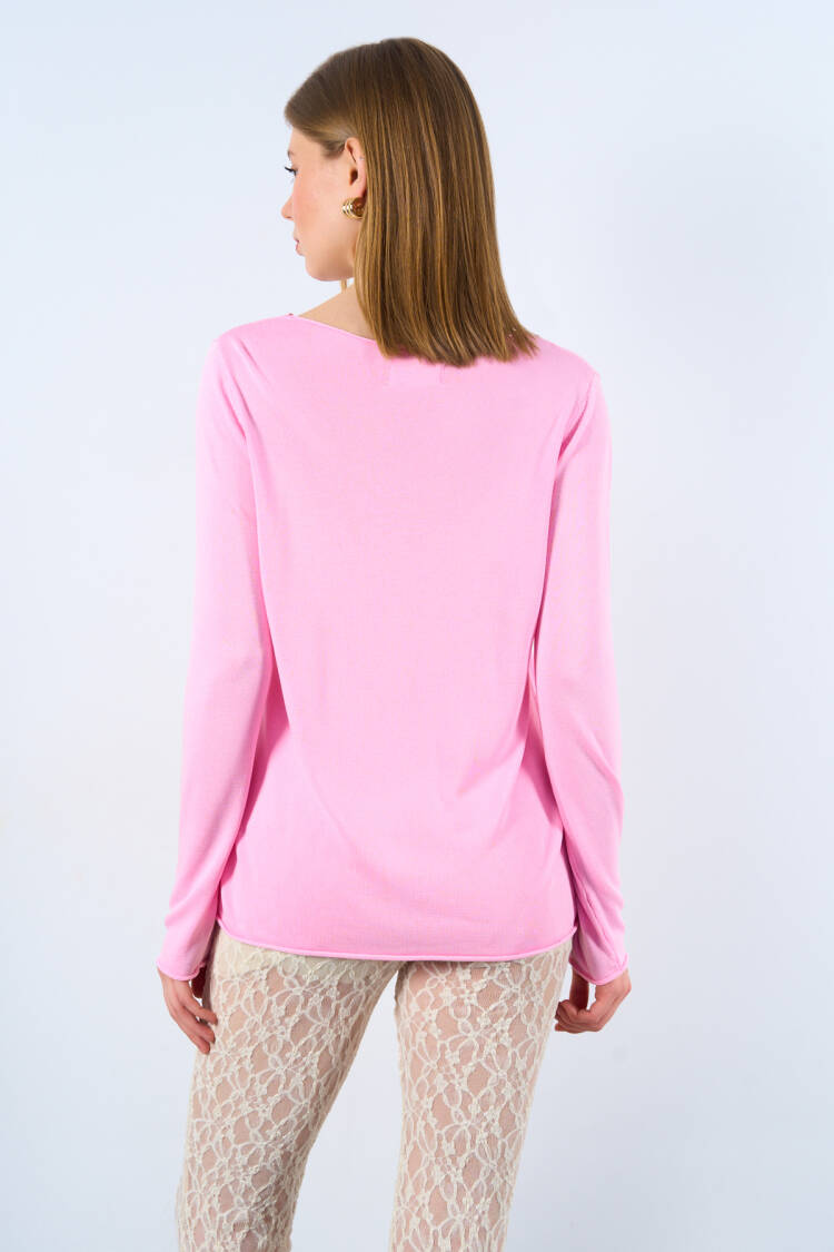 Plain Open Collar Sweater