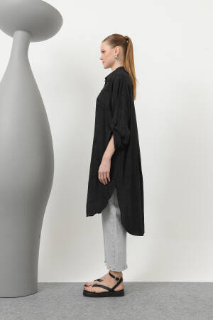 Women's Front Pocket Detailed Back Ribbed Long Tunic - Puane - Globality Store - Women Clothes Wholesale Turkey