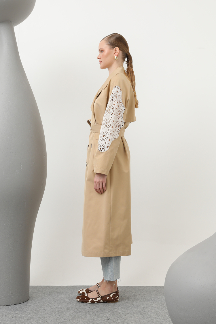 Women's Lace Detailed Trench