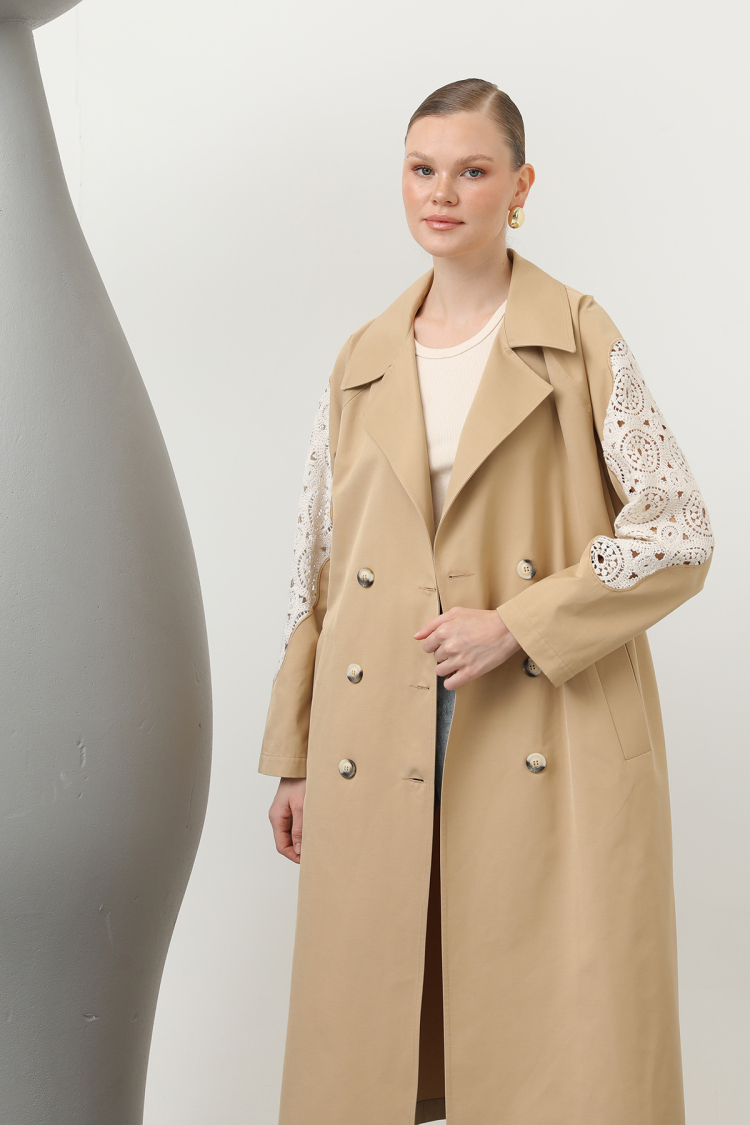 Women's Lace Detailed Trench