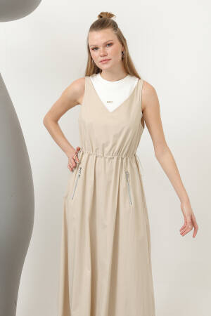 EMBROIDERY DETAILED DRESS WITH ELASTIC WAIST - SOUL - Globality Store - Women Clothes Wholesale Turkey