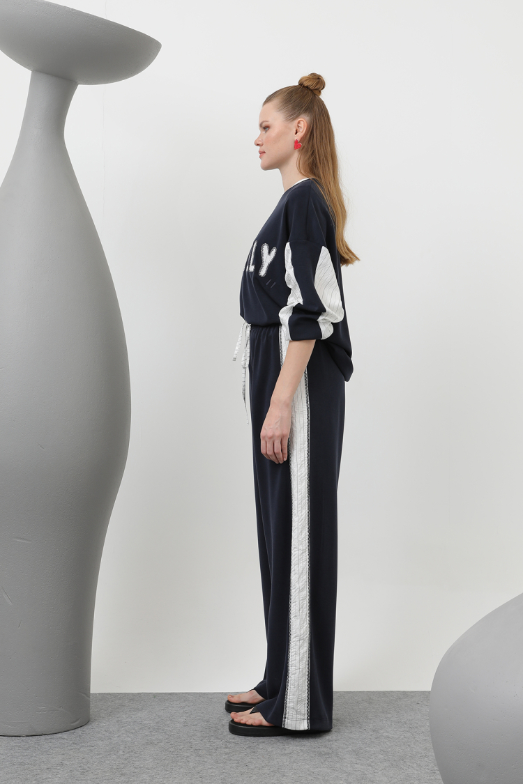Women's Stripe Garnished Pants