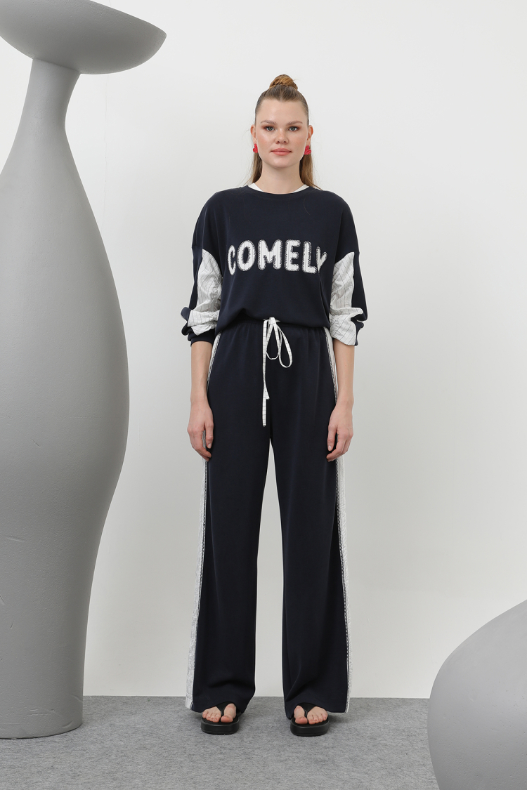 Women's Stripe Garnished Pants