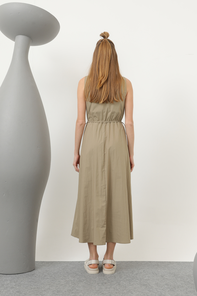EMBROIDERY DETAILED DRESS WITH ELASTIC WAIST