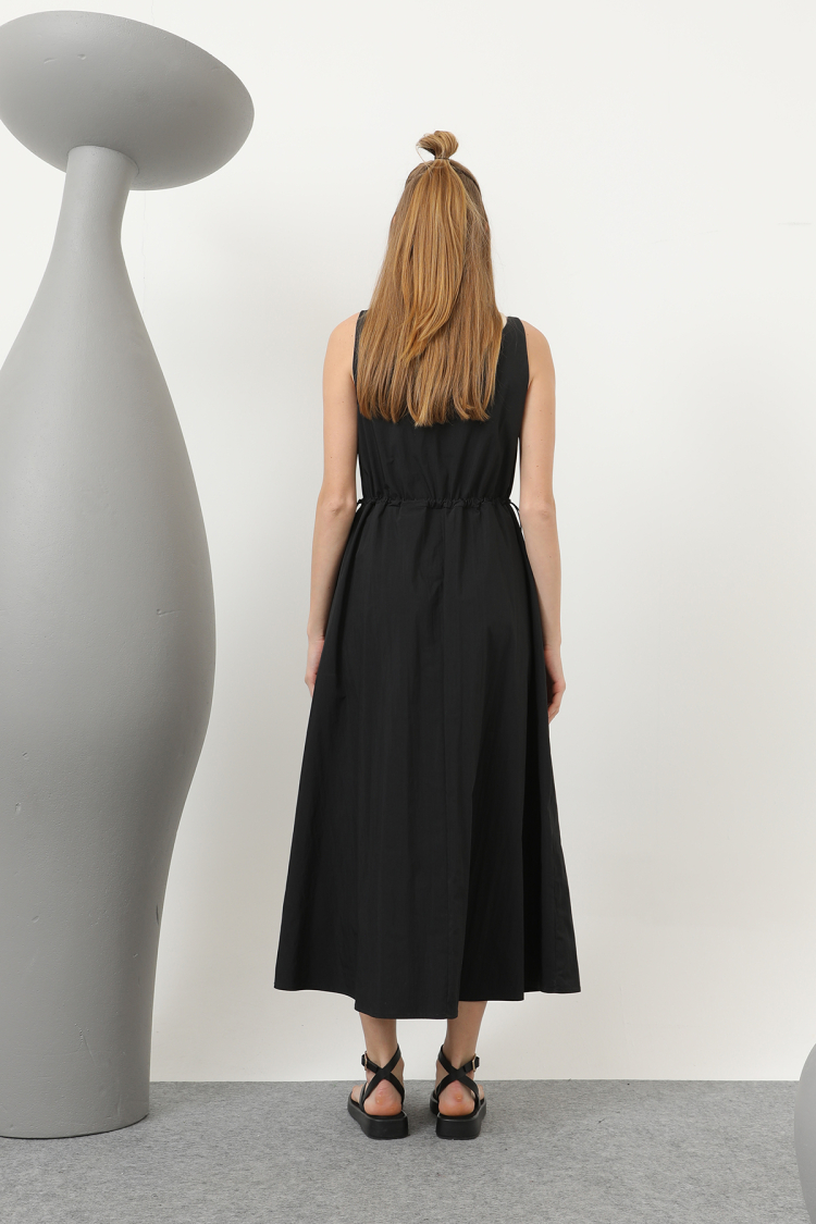 EMBROIDERY DETAILED DRESS WITH ELASTIC WAIST