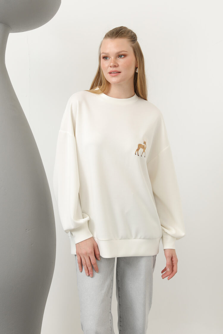 Women's Back Deer Sweat - SOUL - Globality Store - Women Clothes Wholesale Turkey