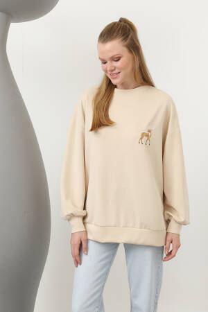 Back Deer Sweatshirt - SOUL - Globality Store - Women Clothes Wholesale Turkey