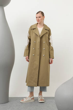 Lace Detailed Trench Coat - SOUL - Globality Store - Women Clothes Wholesale Turkey