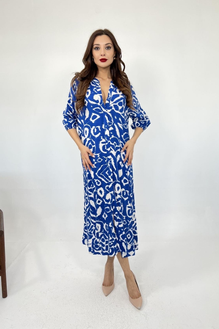 Dress - Blue & - Fame - Globality Store - Women Clothes Wholesale Turkey
