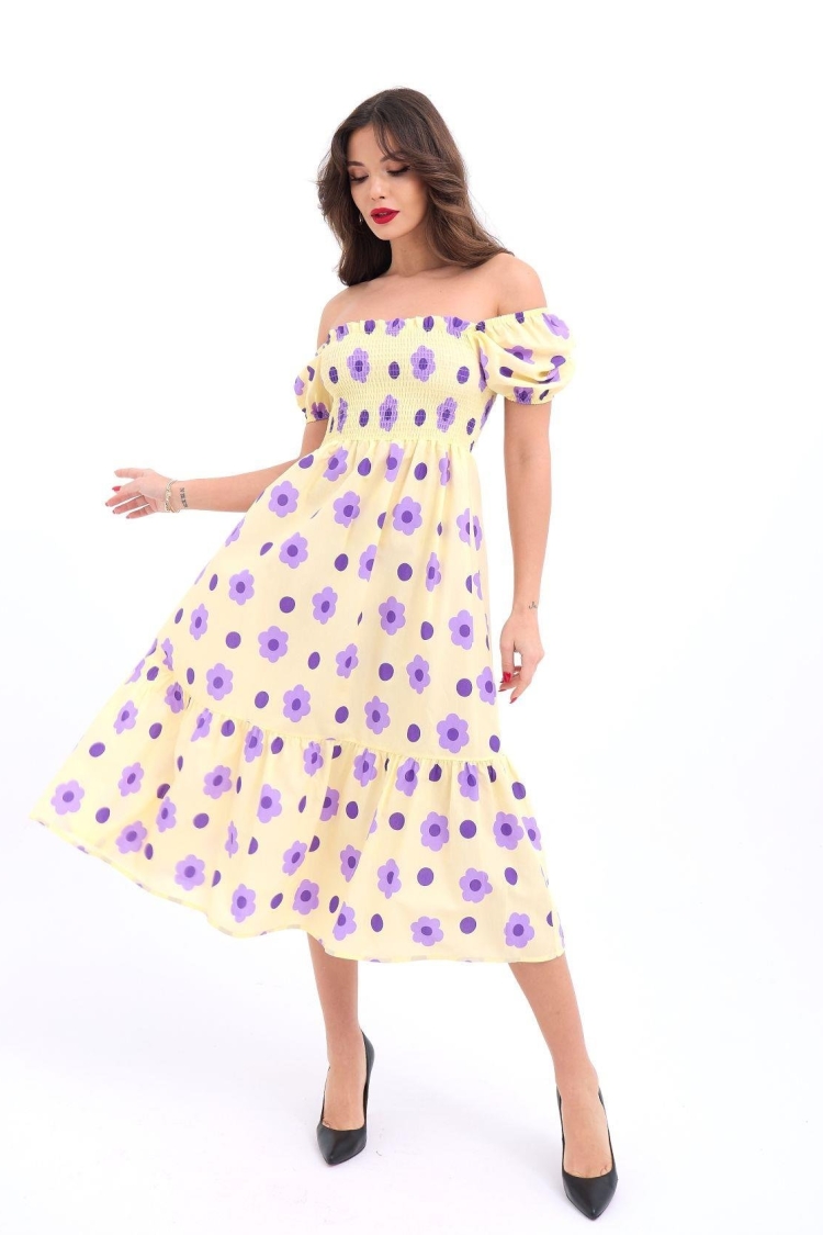 Patterned Dress -& Yellow