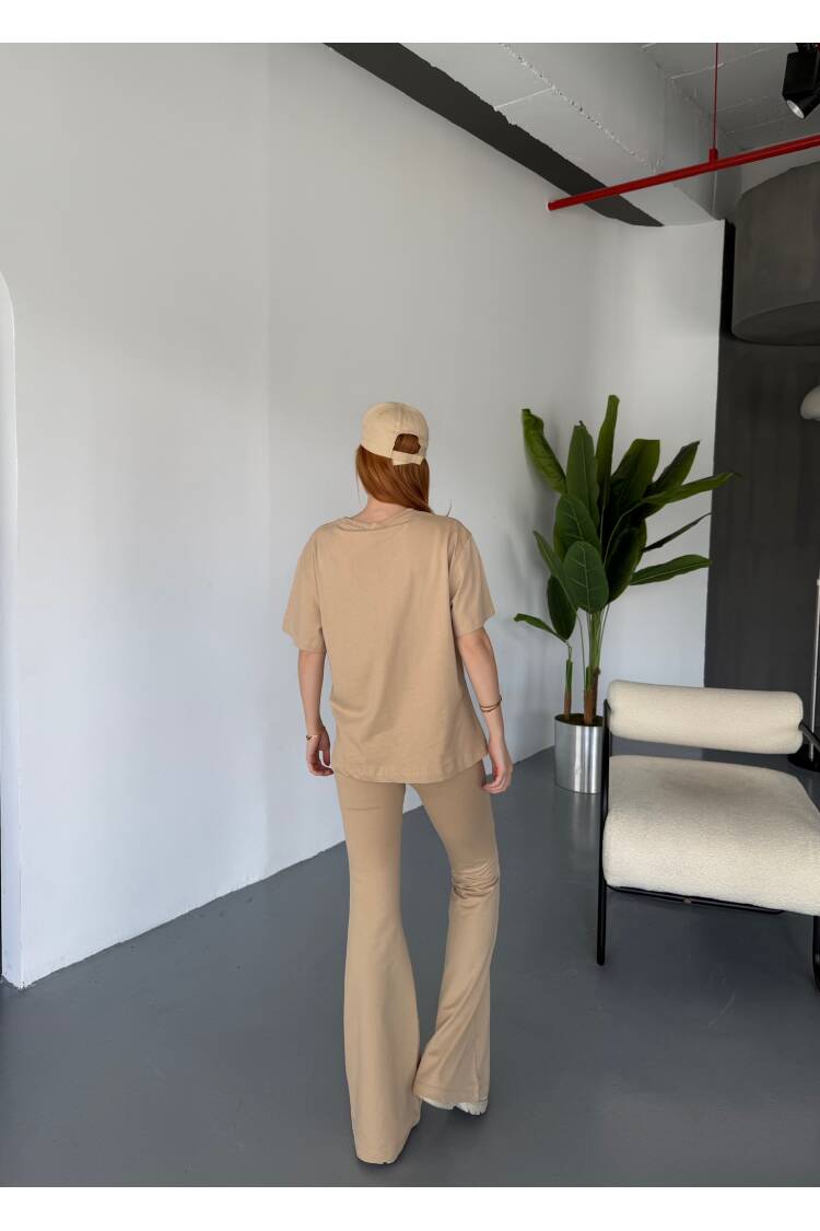 Palazzo Paça Tracksuit Set - Beige