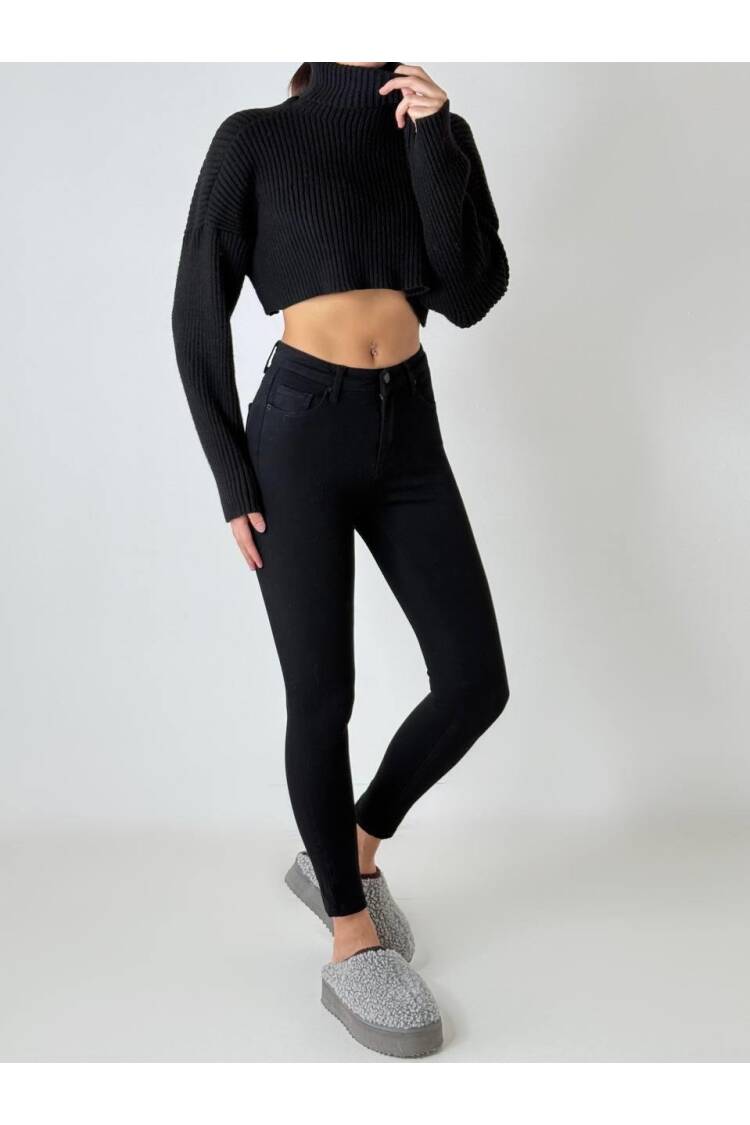 High Waist Skinny Leg Black Jeans - LACARINO - Globality Store - Women Clothes Wholesale Turkey