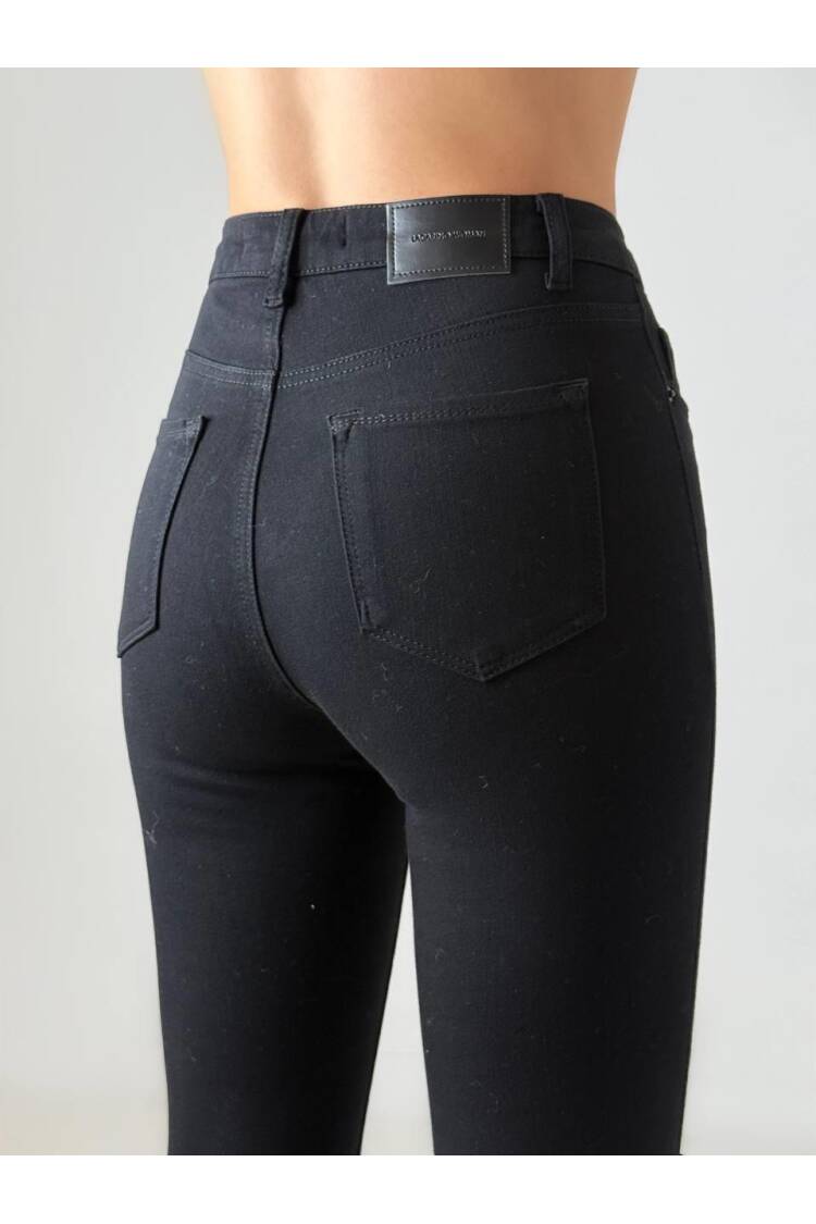 High Waist Skinny Leg Black Jeans