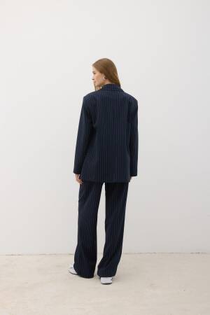 Front Button Detailed Zipper Pants Navy - Levure - Globality Store - Women Clothes Wholesale Turkey