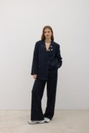 Front Button Detailed Zipper Pants Navy - Levure - Globality Store - Women Clothes Wholesale Turkey