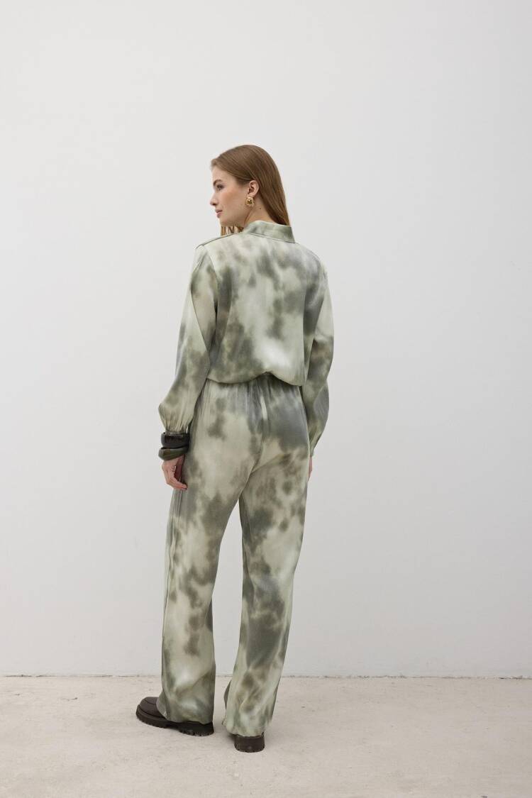 Elastic Waist Satin Pants