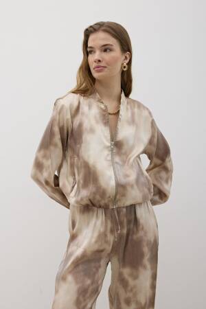 Satin JacketWith Front Zipper - Levure - Globality Store - Women Clothes Wholesale Turkey