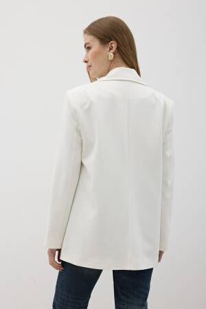 Front Button Detailed Shoulder Wadded Blazer Jacket - Levure - Globality Store - Women Clothes Wholesale Turkey