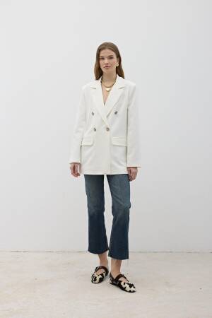 Front Button Detailed Shoulder Wadded Blazer Jacket - Levure - Globality Store - Women Clothes Wholesale Turkey