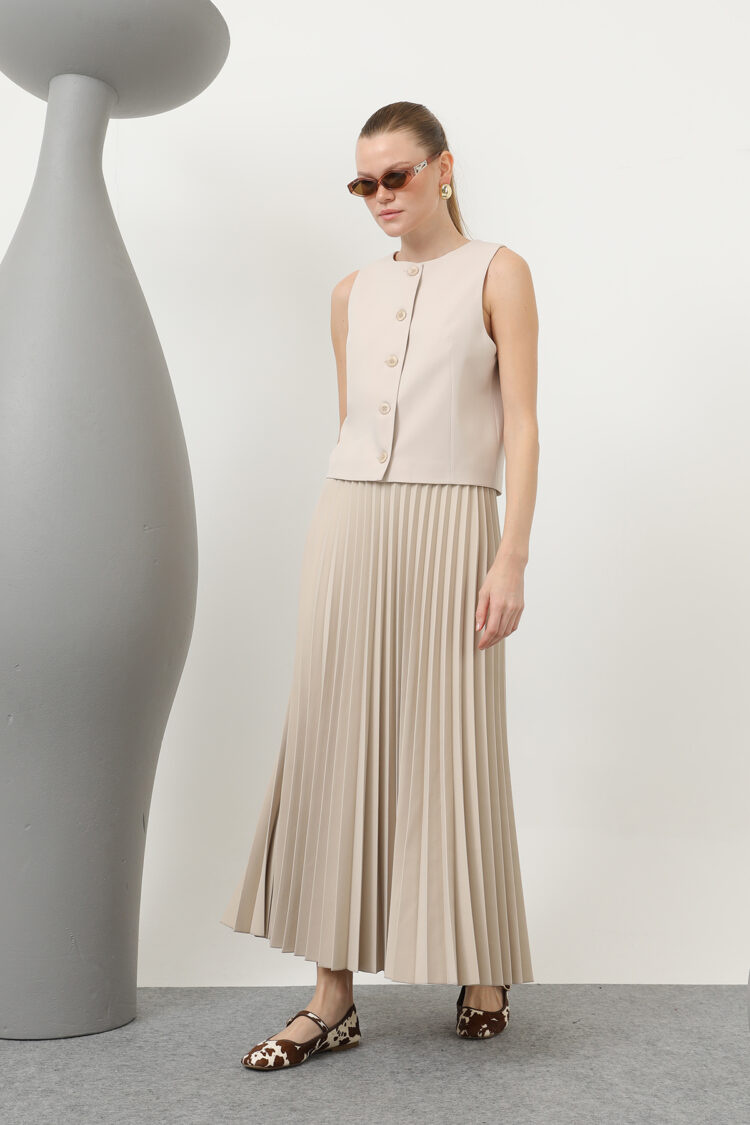 Women's Pleated Skirt - Puane - Globality Store - Women Clothes Wholesale Turkey