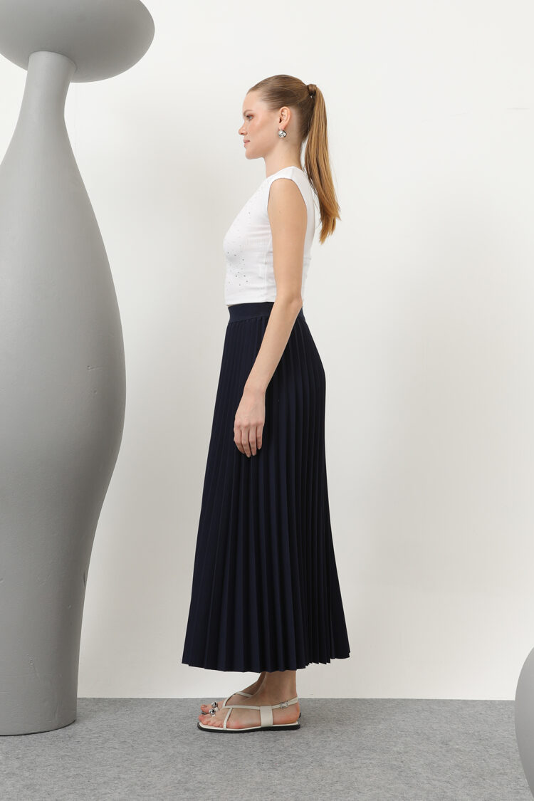Pleated Skirt - Navy