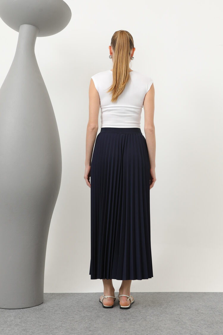 Pleated Skirt - Navy