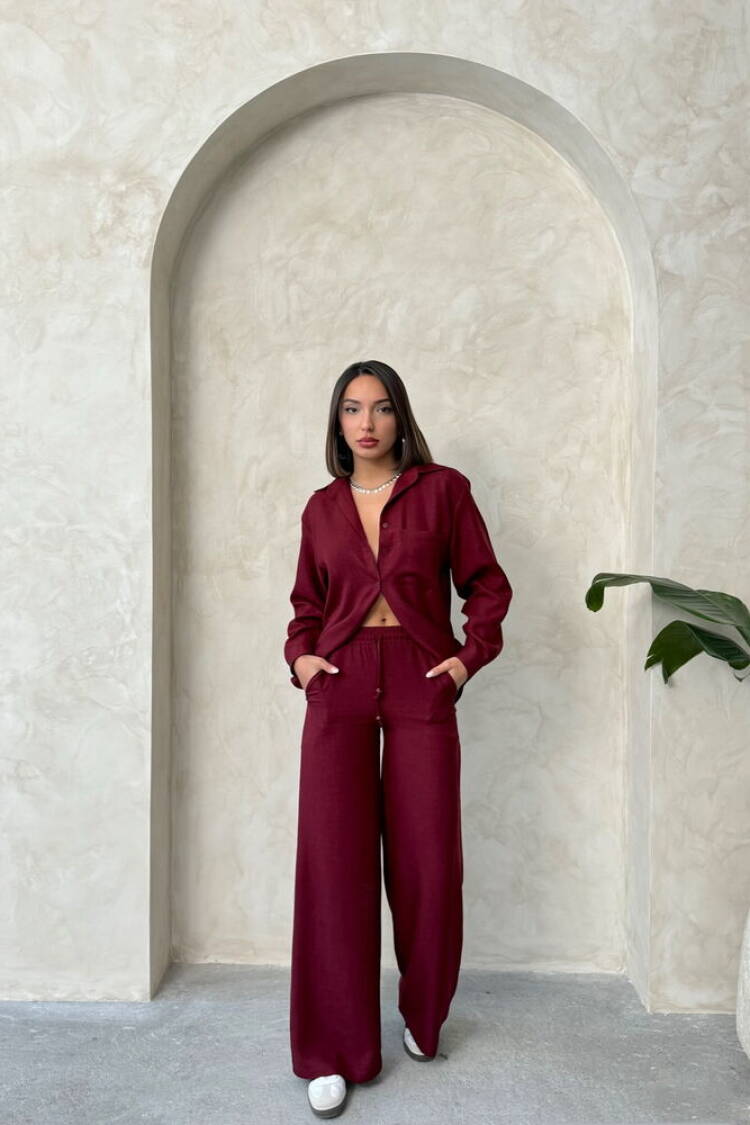 Trousers - Burgundy