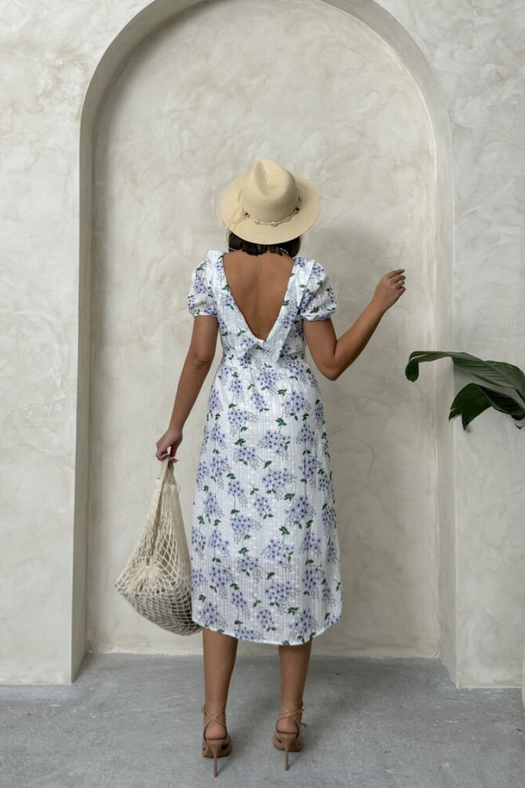 D2298 V-neck Dress With Waist