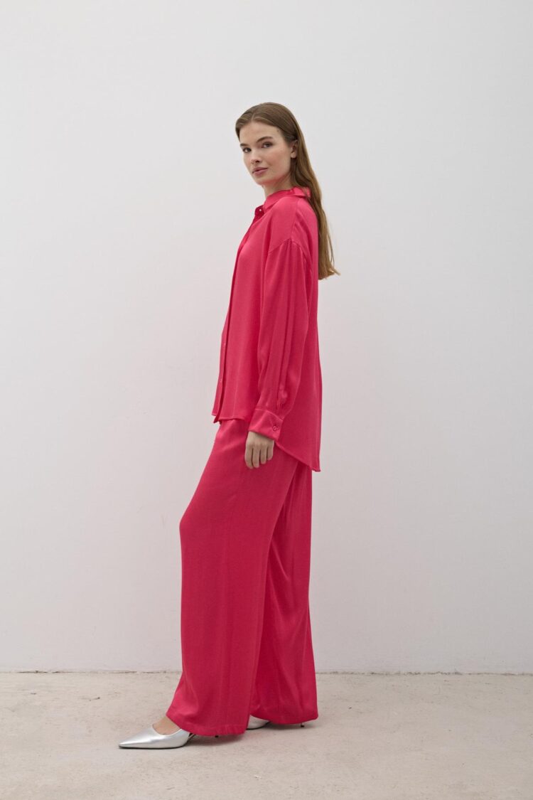 Women's Elastic Waist Satin Pants