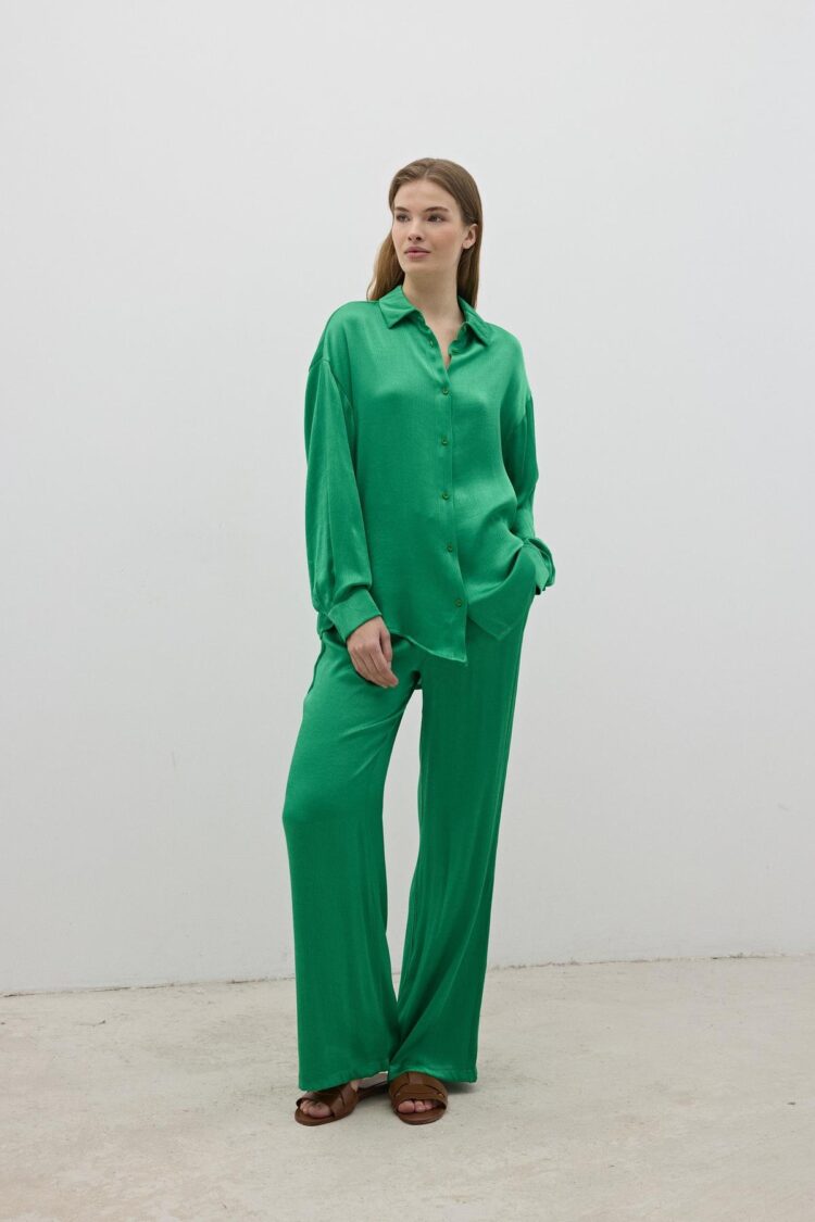 Women's Elastic Waist Satin Pants