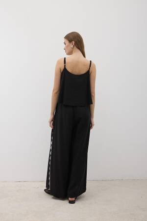 Elastic Waist Water Stone Detailed Pants - Levure - Globality Store - Women Clothes Wholesale Turkey