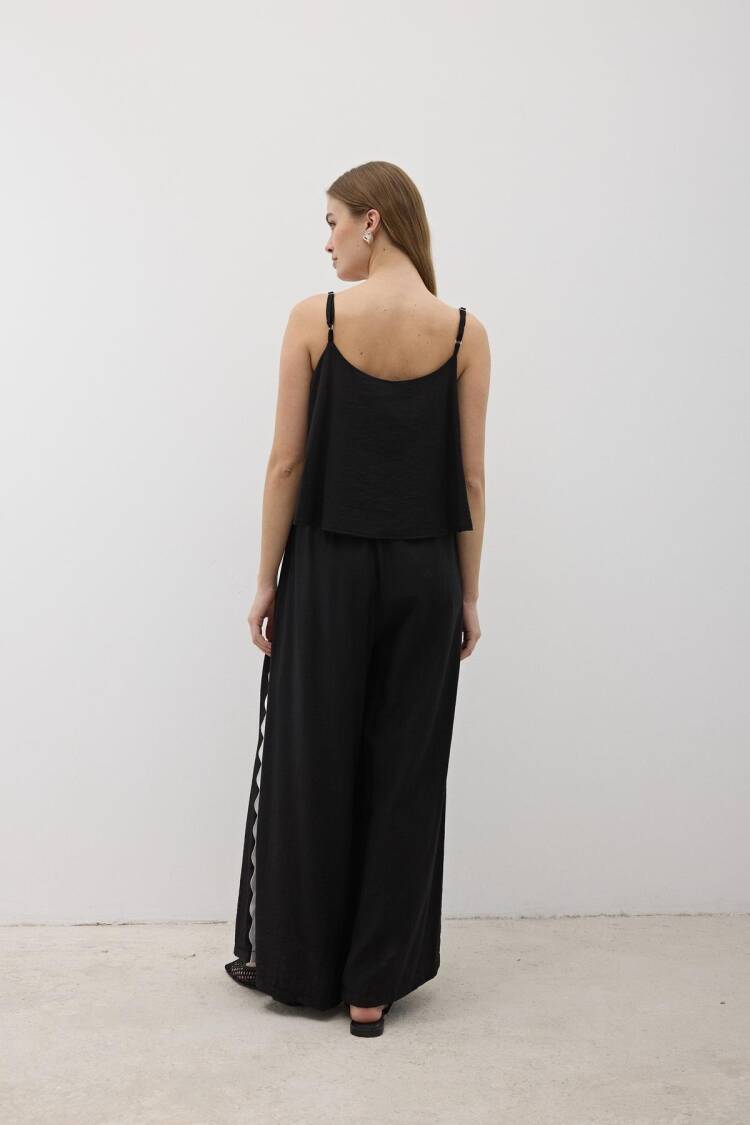 Elastic Waist Water Stone Detailed Pants