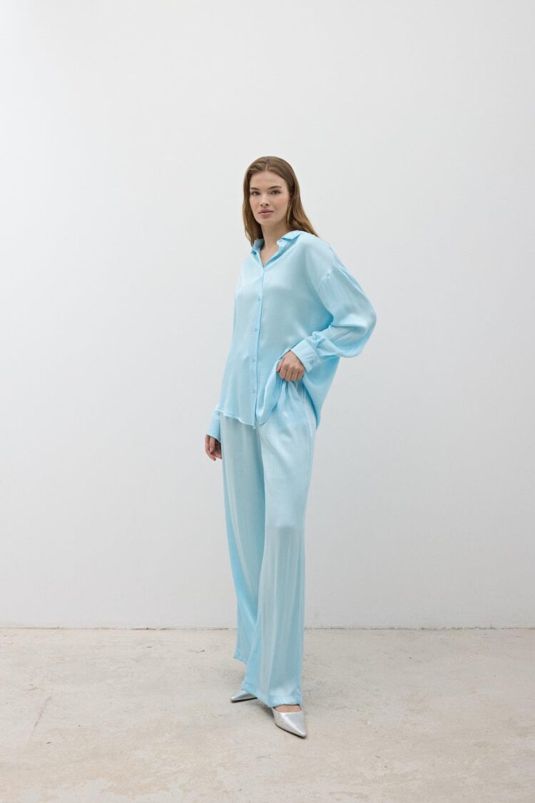 Women's Elastic Waist Satin Pants Baby